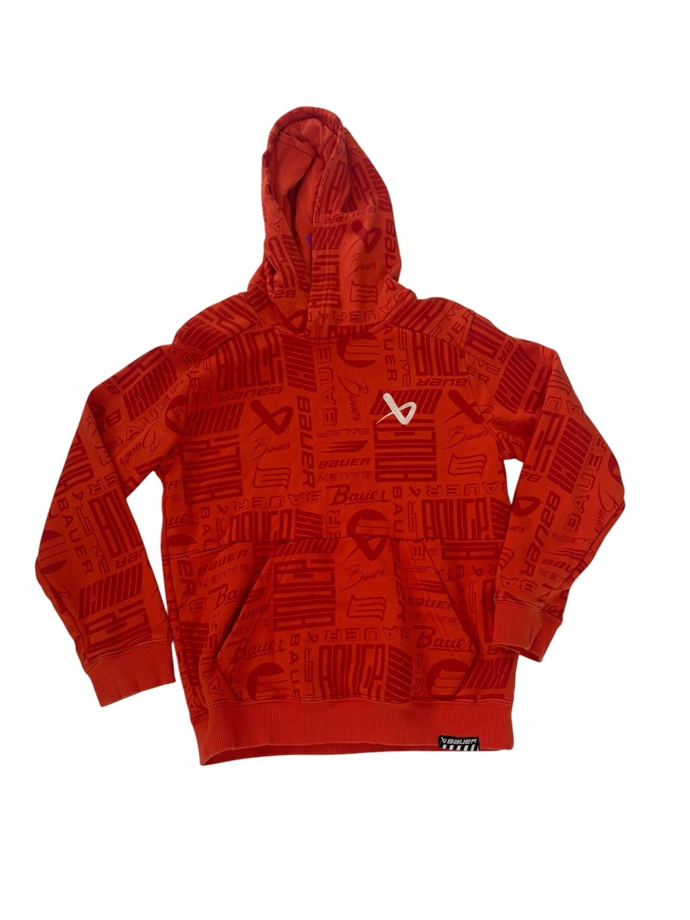 Bauer Red Graphic Kids Hoodie with Logo Size S